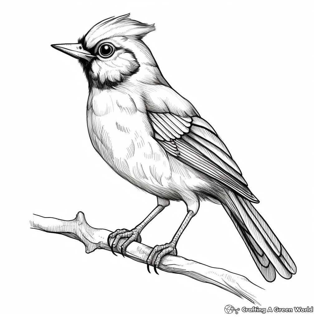 Beautiful Watercolor Cardinal Coloring Pages for Artists 2
