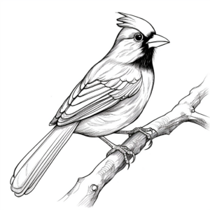 Beautiful Watercolor Cardinal Coloring Pages for Artists 3