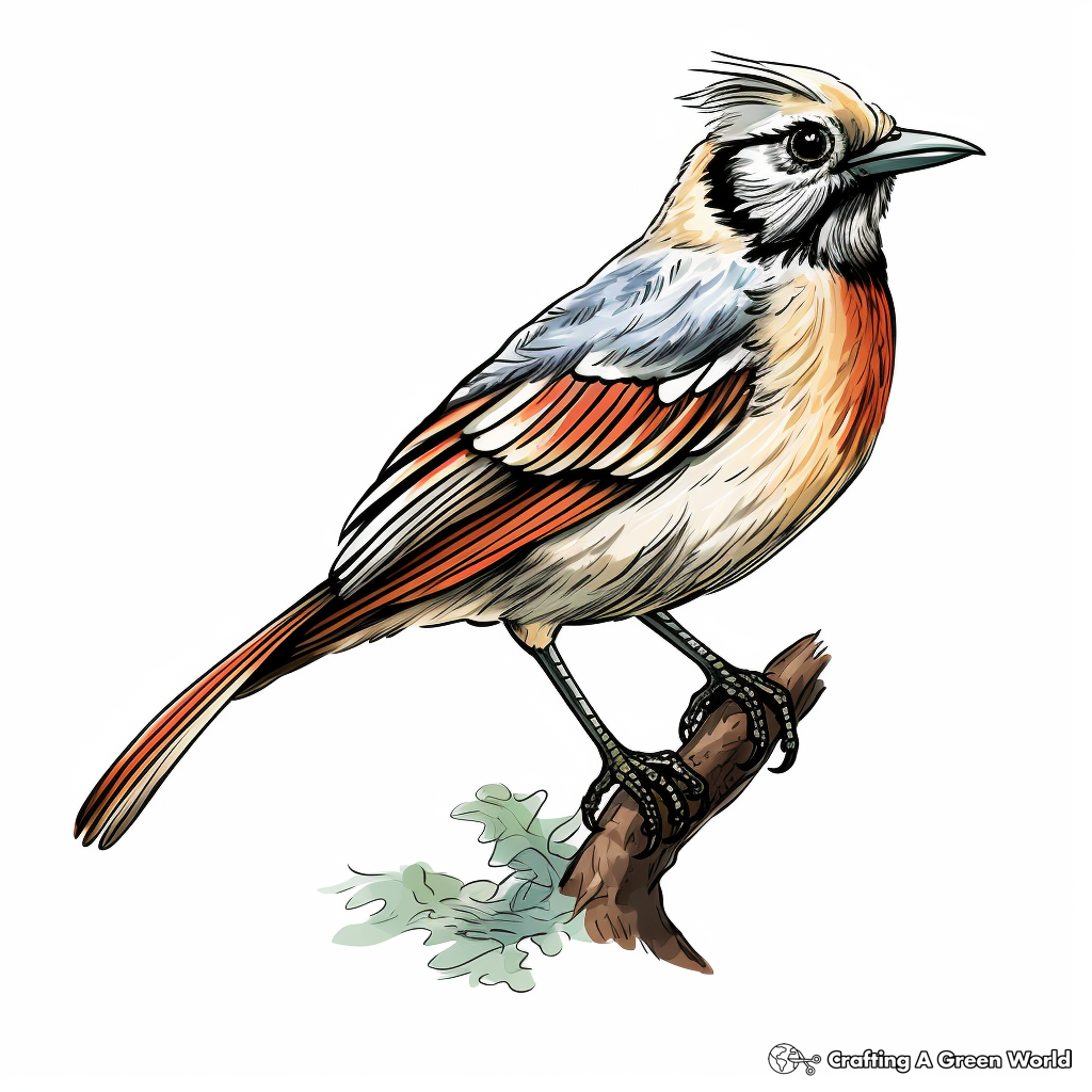 Beautiful Watercolor Cardinal Coloring Pages for Artists 4