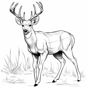 Beautiful White-tailed Deer Coloring Pages 1