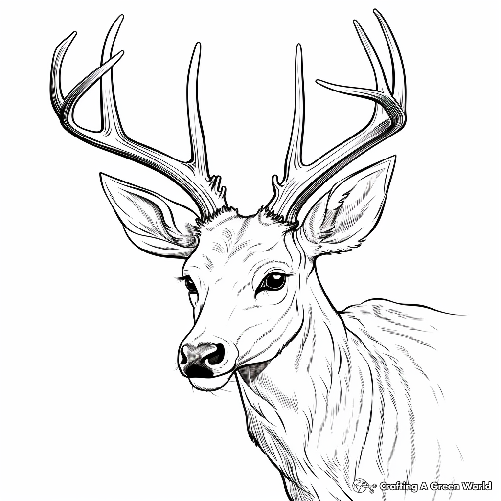 Beautiful White-tailed Deer Coloring Pages 2