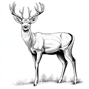 Beautiful White-tailed Deer Coloring Pages 3