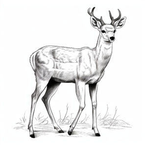 Beautiful White-tailed Deer Coloring Pages 4