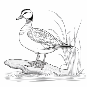Beautiful Wood Duck Coloring Pages 1