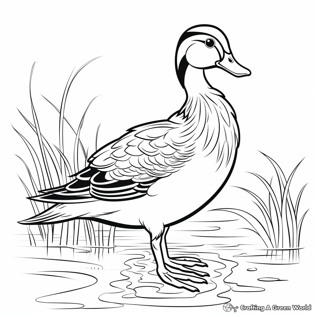 Beautiful Wood Duck Coloring Pages 3