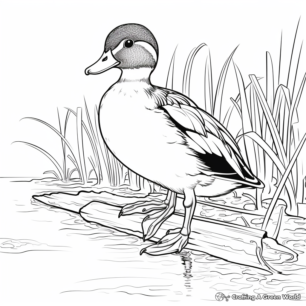 Beautiful Wood Duck Coloring Pages 4