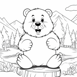 Beaver in the Forest Coloring Pages 2