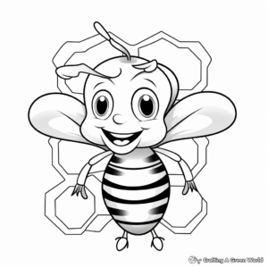 Bee and Honeycomb Coloring Pages for Kids 2