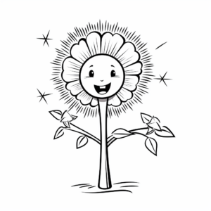 Bee on Dandelion: Fun Coloring Pages 1