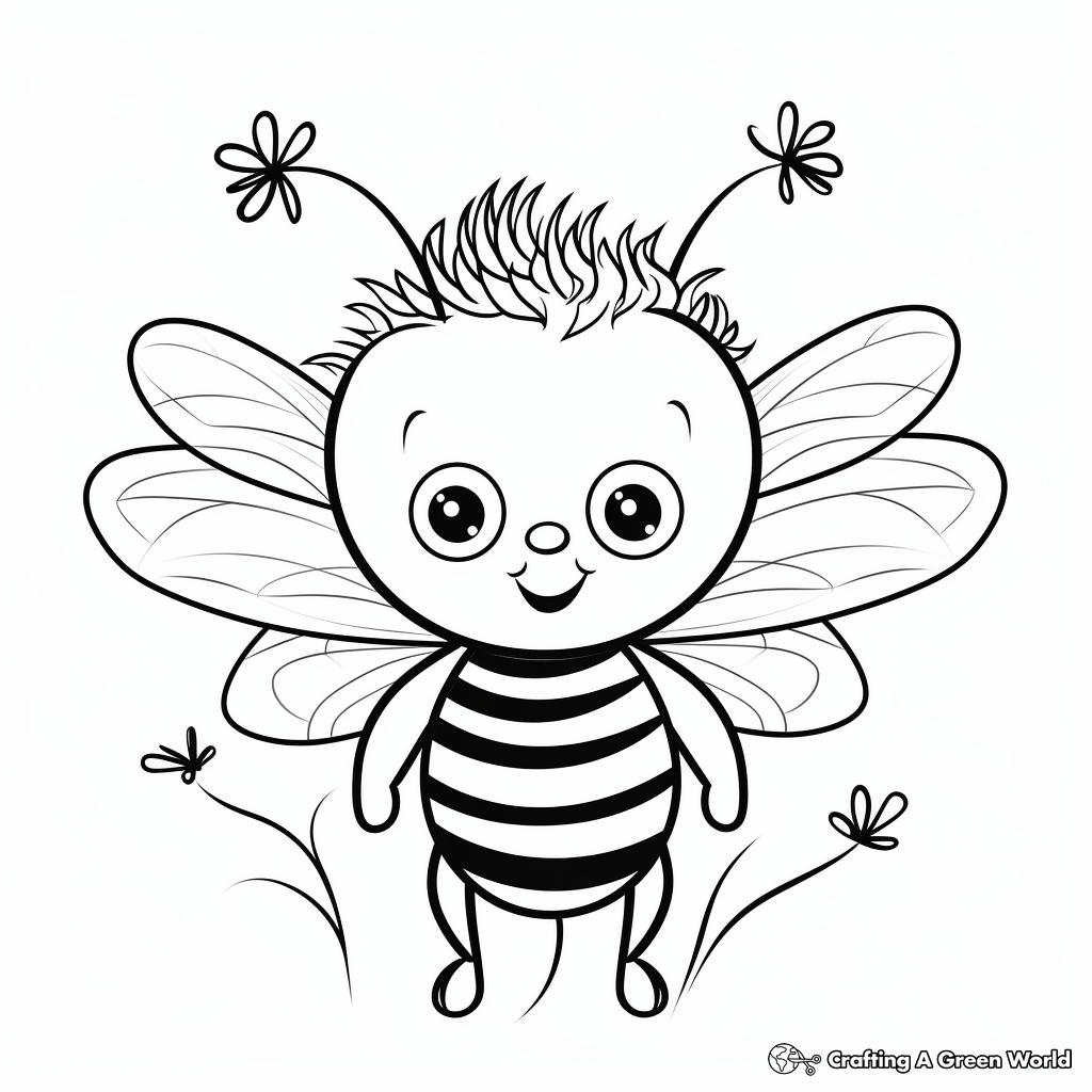Bee on Dandelion: Fun Coloring Pages 4