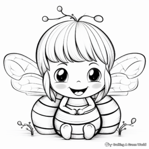 Beehive with Honeycomb Coloring Pages 2