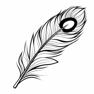 Beginner-Friendly Simple Peacock Feather Coloring Pages 1