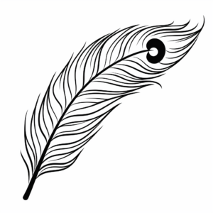 Beginner-Friendly Simple Peacock Feather Coloring Pages 2