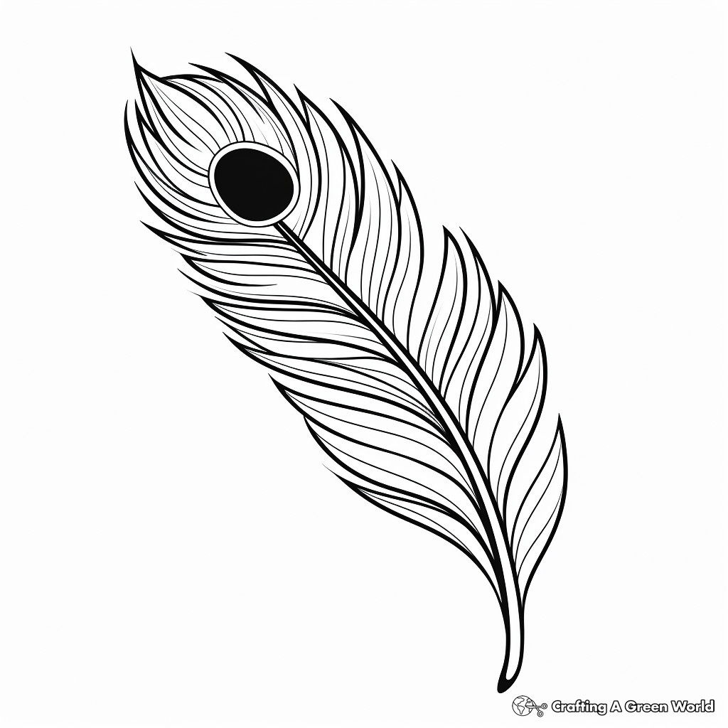 Beginner-Friendly Simple Peacock Feather Coloring Pages 3