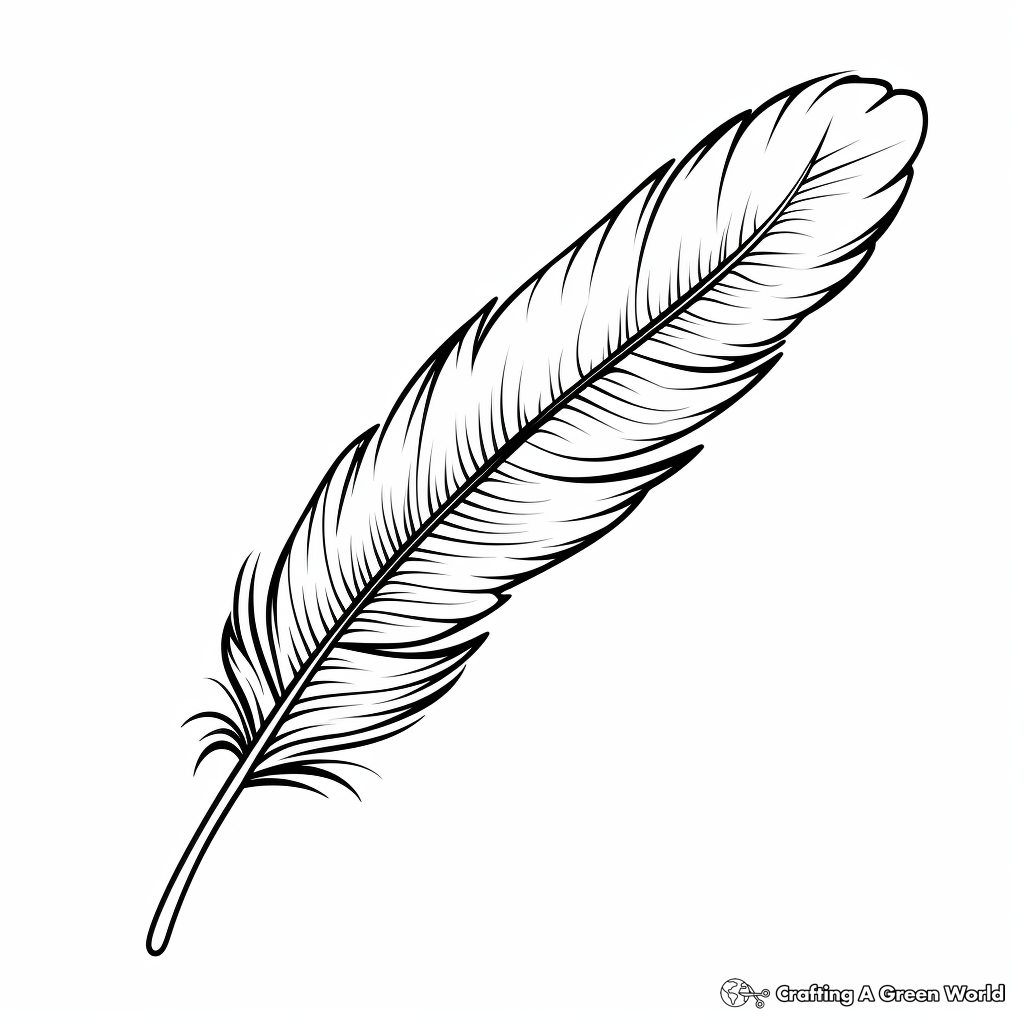 Beginner-Friendly Simple Peacock Feather Coloring Pages 4