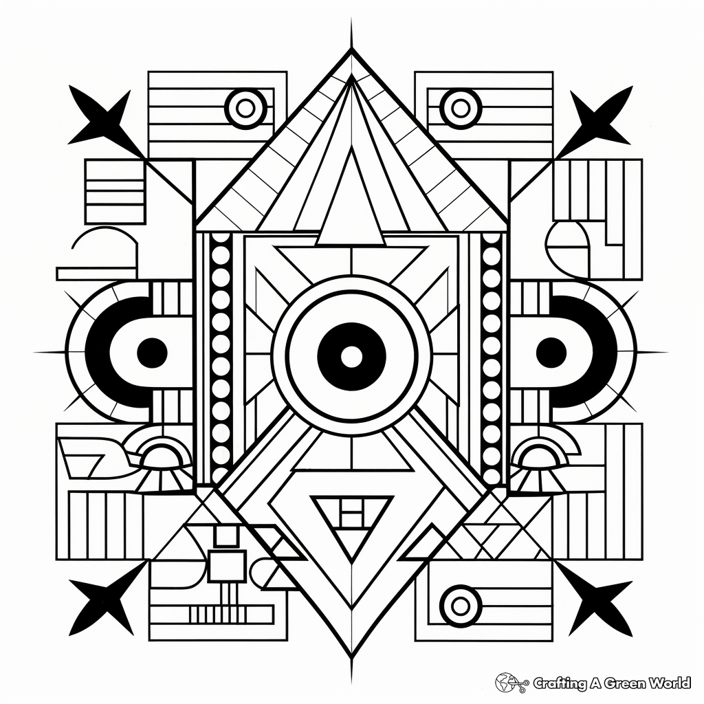 Beginners Basic Shapes of Sacred Geometry Coloring Pages 2