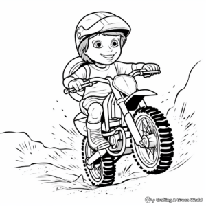 Beginners' Light Dirt Bike Coloring Pages 2