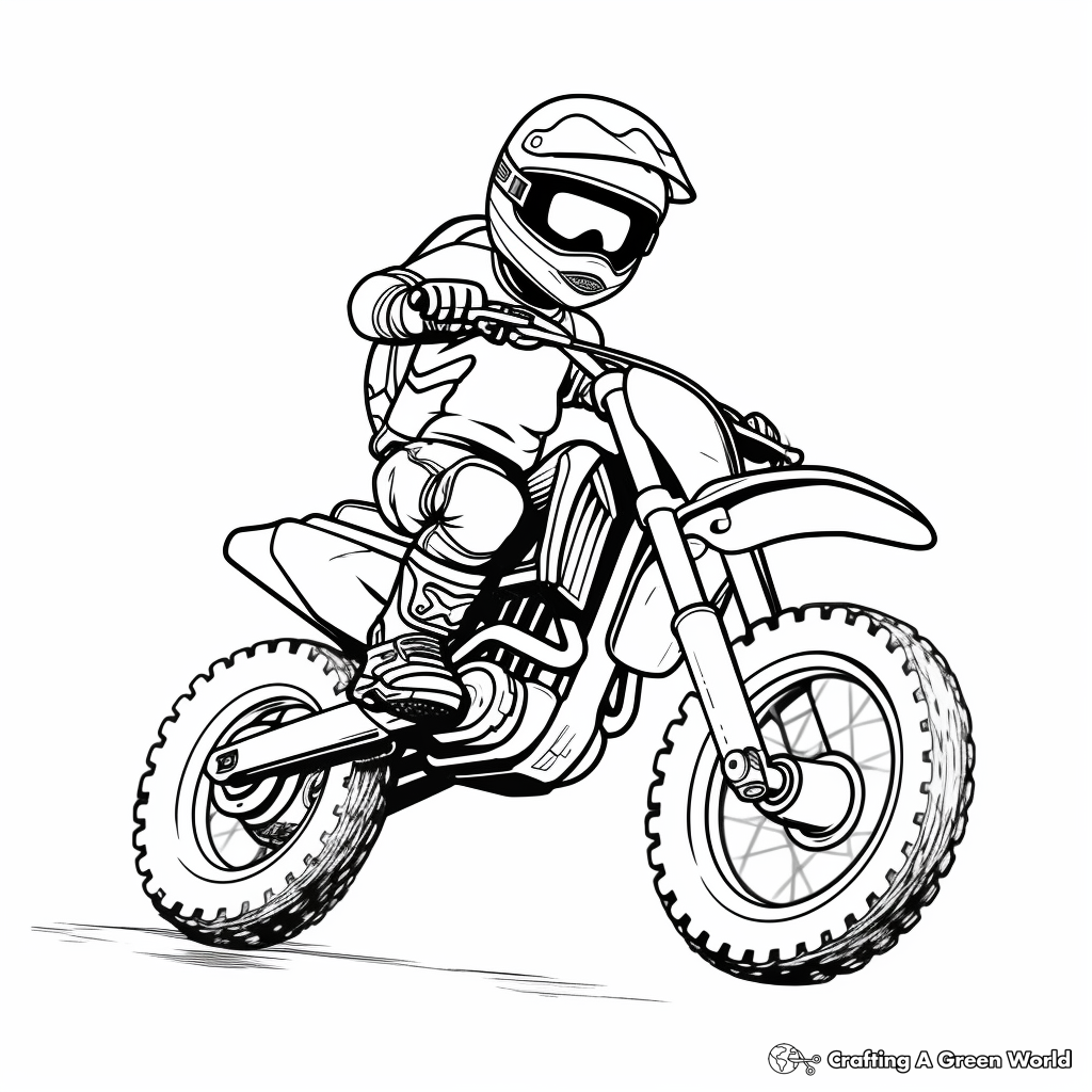 Beginners' Light Dirt Bike Coloring Pages 3