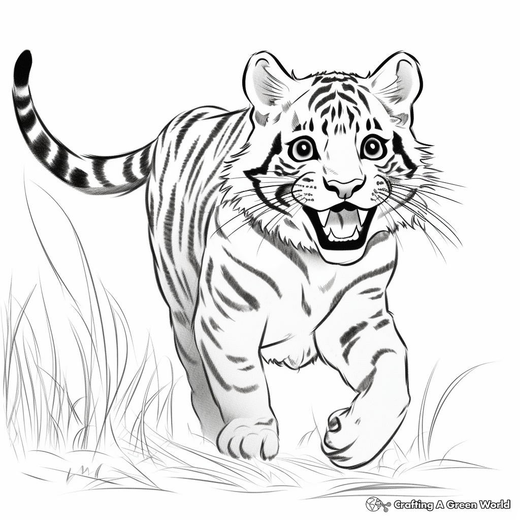 Bengal Cats in Action Coloring Pages 4