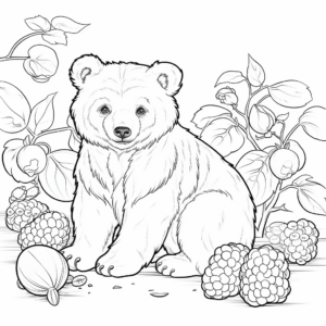 Berries and Bear Coloring Sheets 2