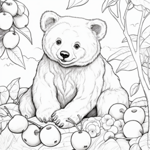 Berries and Bear Coloring Sheets 3