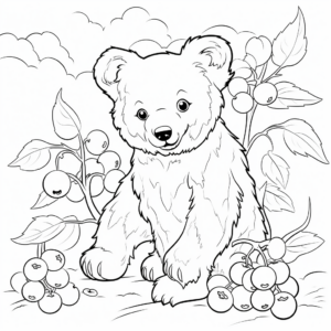 Berries and Bear Coloring Sheets 4