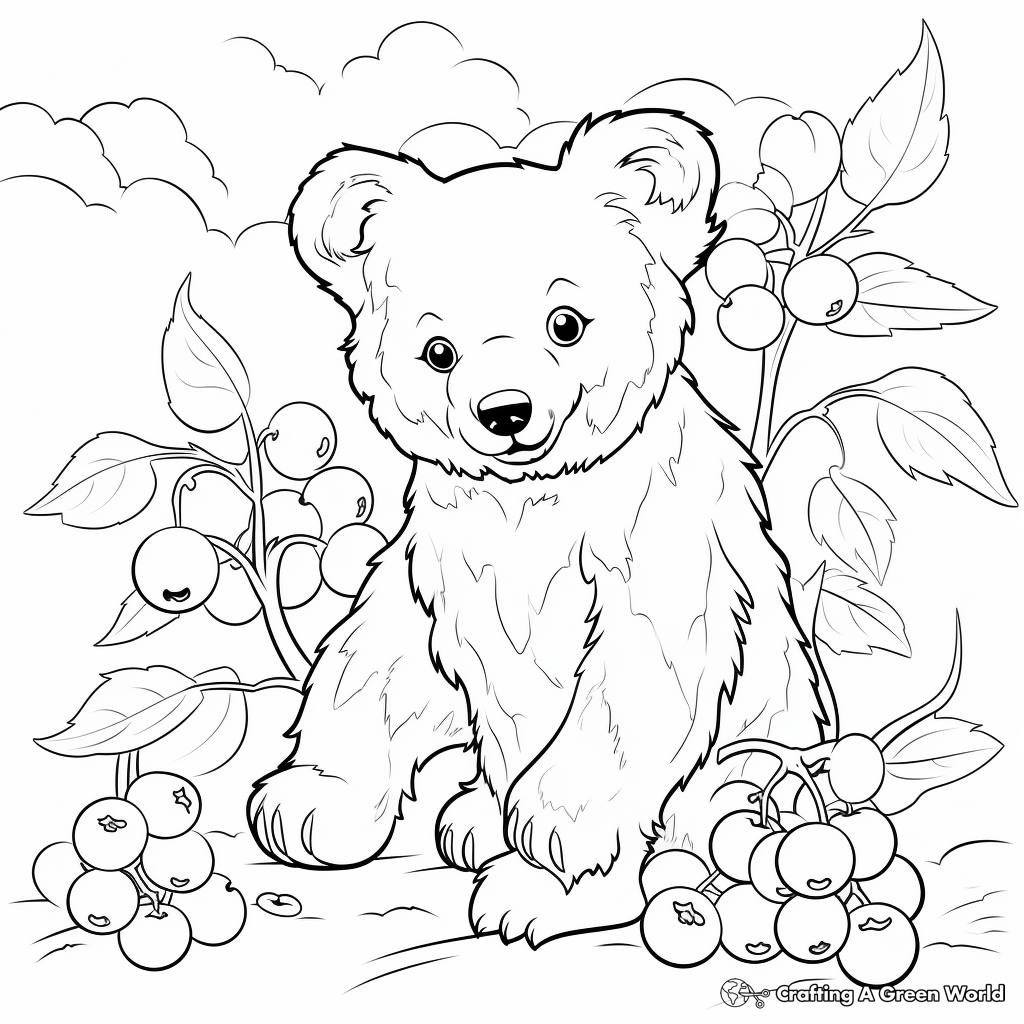 Berries and Bear Coloring Sheets 4