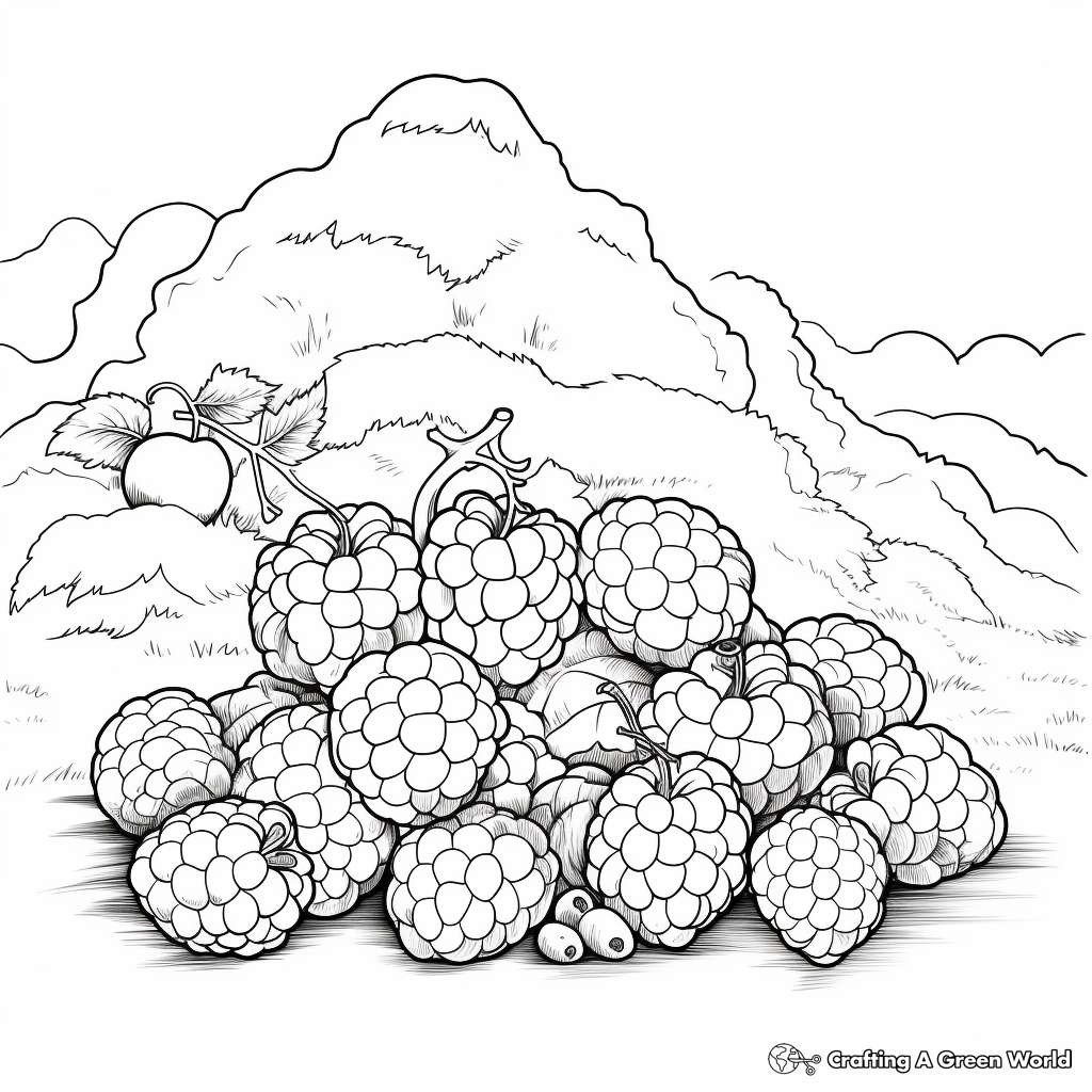 Berry Mix: Blackberry and Raspberry Coloring Sheets 1