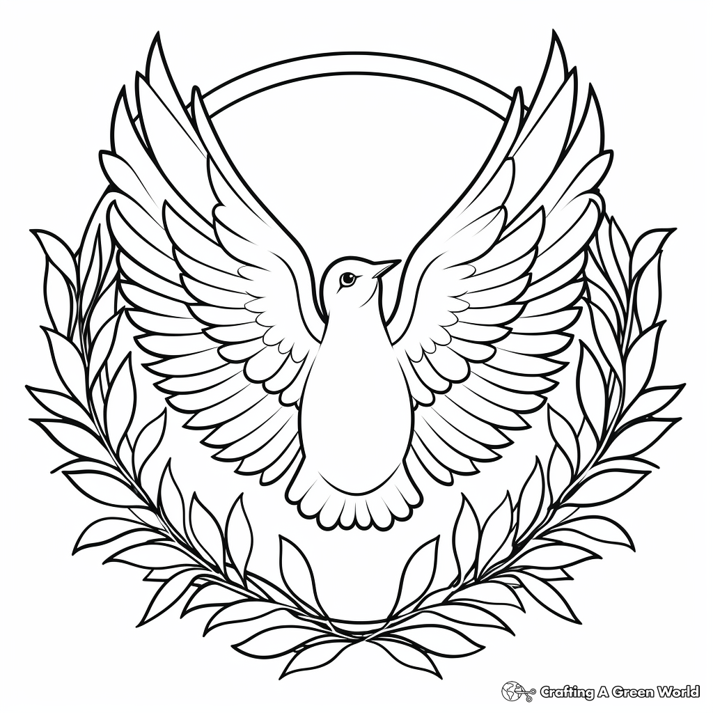 Biblical Peace Dove Coloring Pages 2