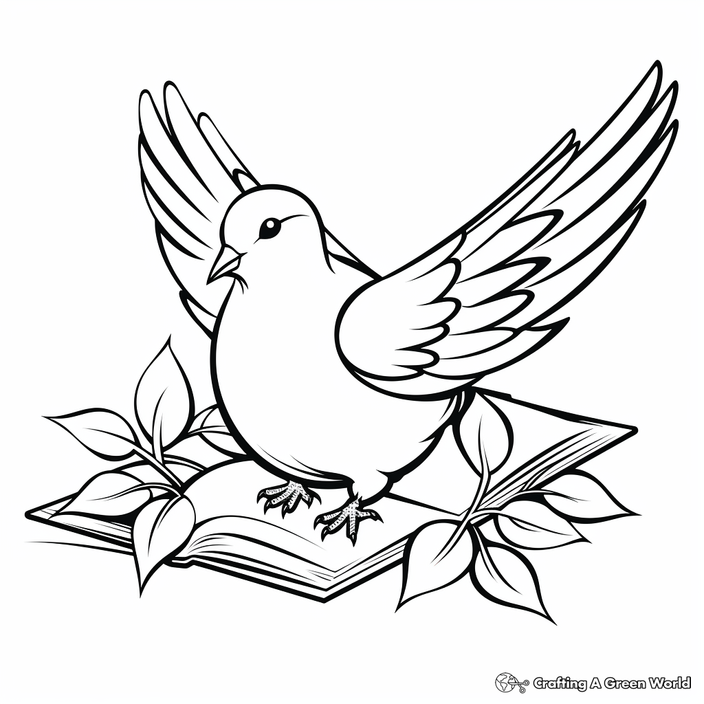 Biblical Peace Dove Coloring Pages 3