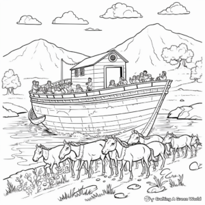 Biblical Scene Coloring Pages: Noah's Ark 2
