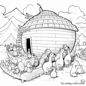 Biblical Scene Coloring Pages: Noah's Ark 3