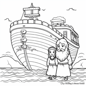 Biblical Scene Coloring Pages: Noah's Ark 4