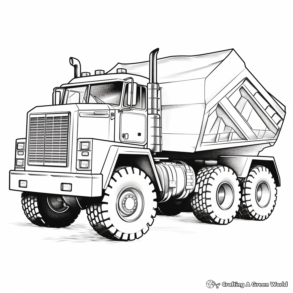 Big and Mighty Dump Truck Coloring Pages 1