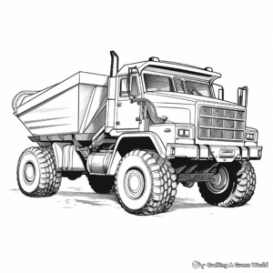 Big and Mighty Dump Truck Coloring Pages 3