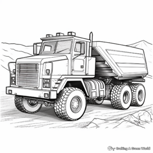Big and Mighty Dump Truck Coloring Pages 4