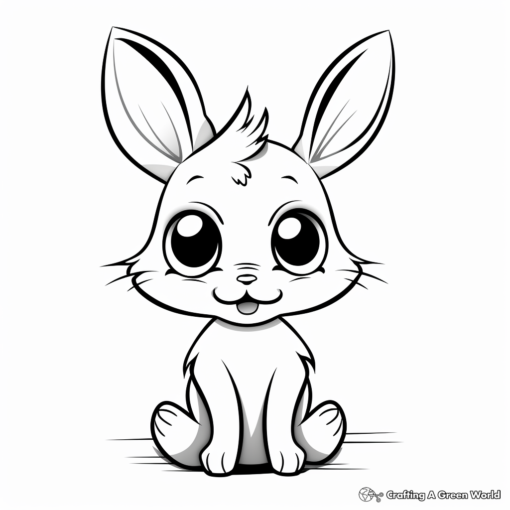 Big Eyed Bunny Rabbit Easter Coloring Pages 3