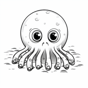 Big Eyed Octopus Underwater Coloring Pages 1
