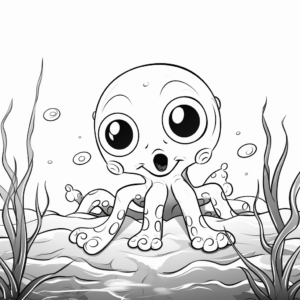 Big Eyed Octopus Underwater Coloring Pages 4