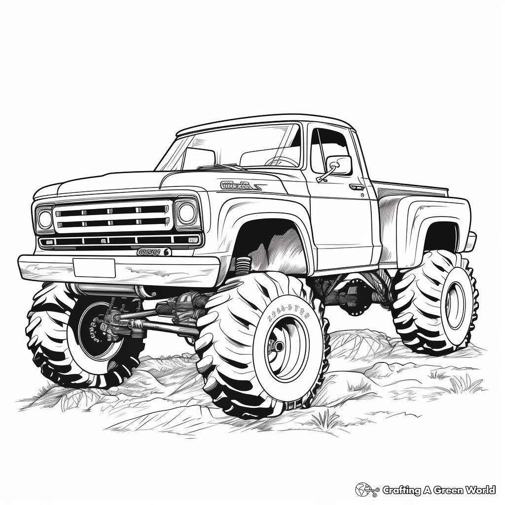 Big Mud Truck Coloring Pages for Enthusiasts 1