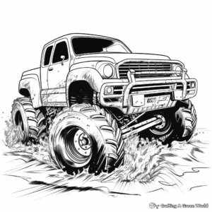 Big Mud Truck Coloring Pages for Enthusiasts 2