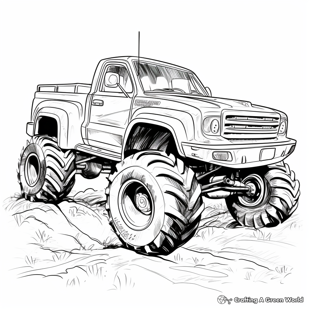 Big Mud Truck Coloring Pages for Enthusiasts 3