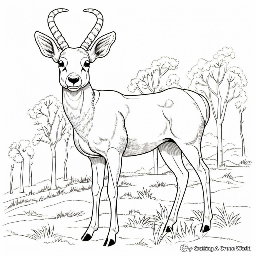 Bighorn Sheep in the Wild: Natural Scene Coloring Pages 1