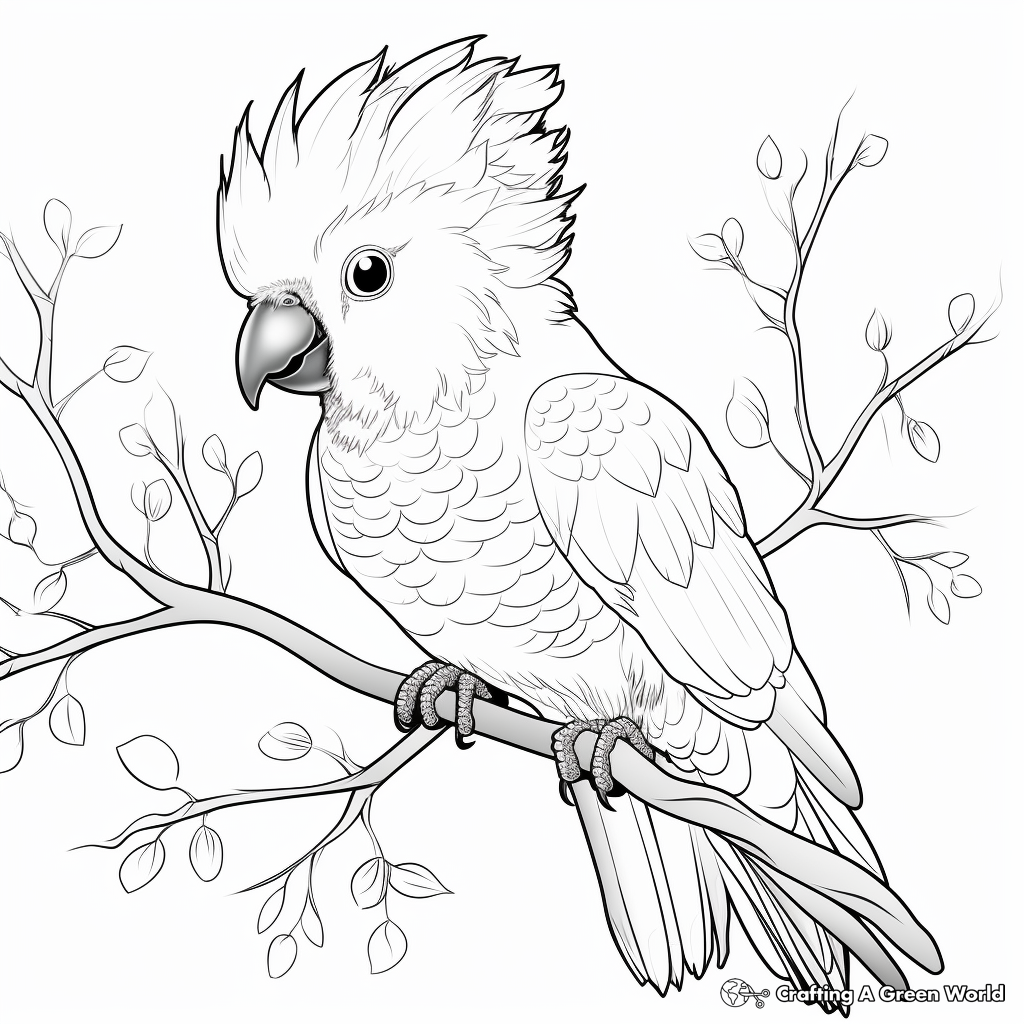 Bird-Lovers Cockatoo Coloring Page 1