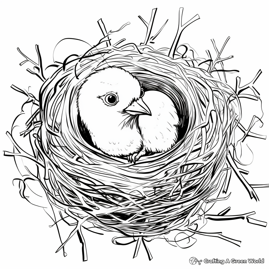 Bird Nesting Season Springtime Coloring Pages 2