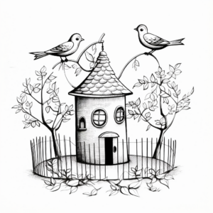 Birds Escape from Bird Cage Coloring Pages 4