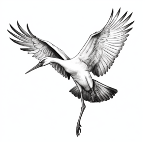 Birds in Flight: Crane Coloring Pages 4
