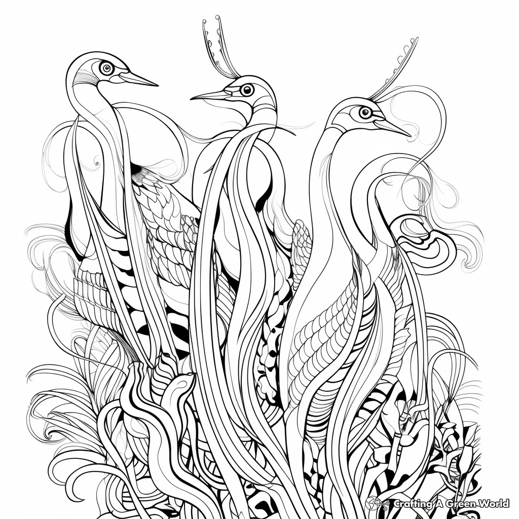 Birds of Paradise Coloring Pages 4