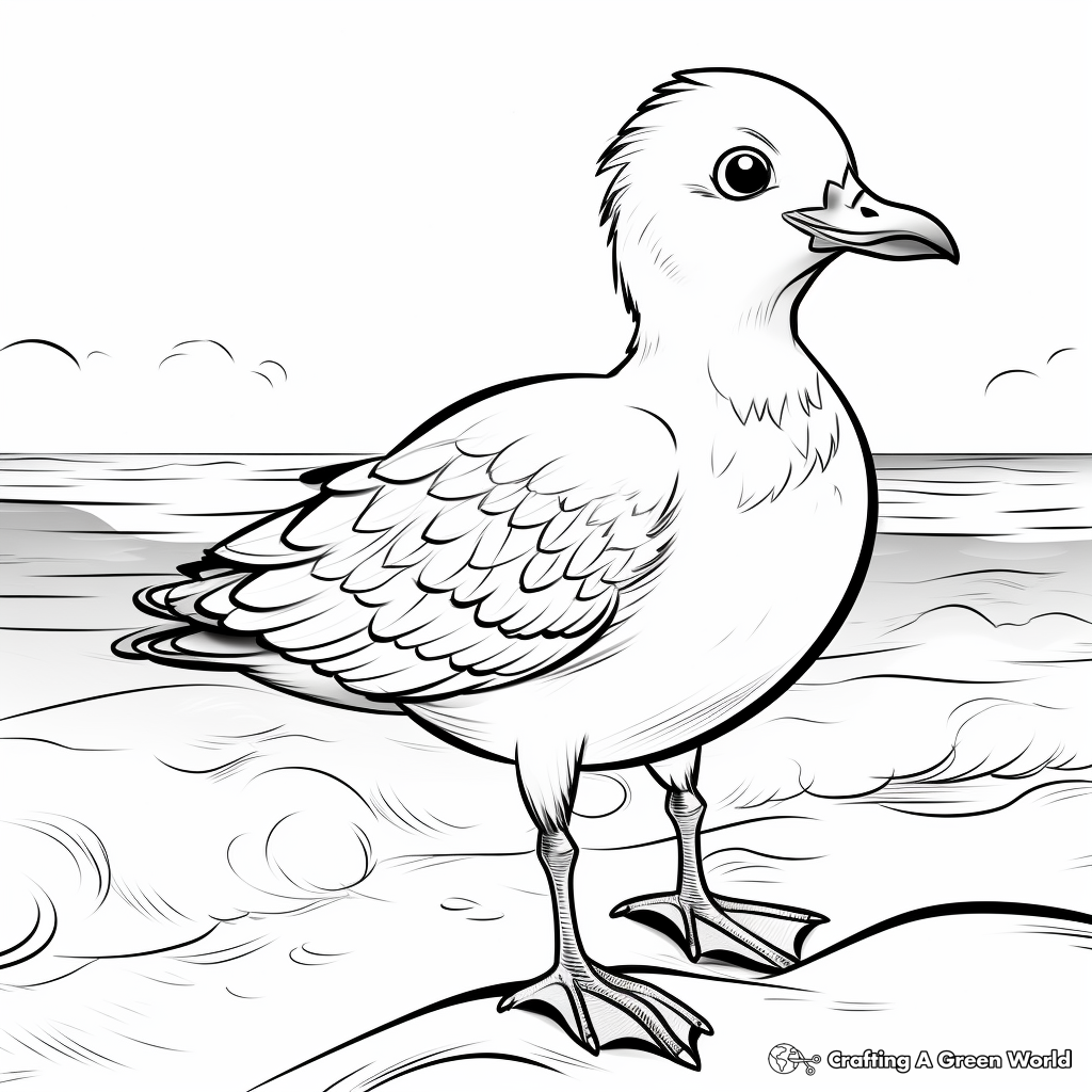 Birds of the Ocean: Seagull Coloring Pages 1