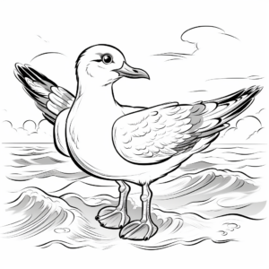 Birds of the Ocean: Seagull Coloring Pages 4